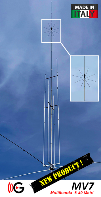 Antenna Grazioli MV7 Multibanda 6-40 Metri - NEW PRODUCT- Made in Italy